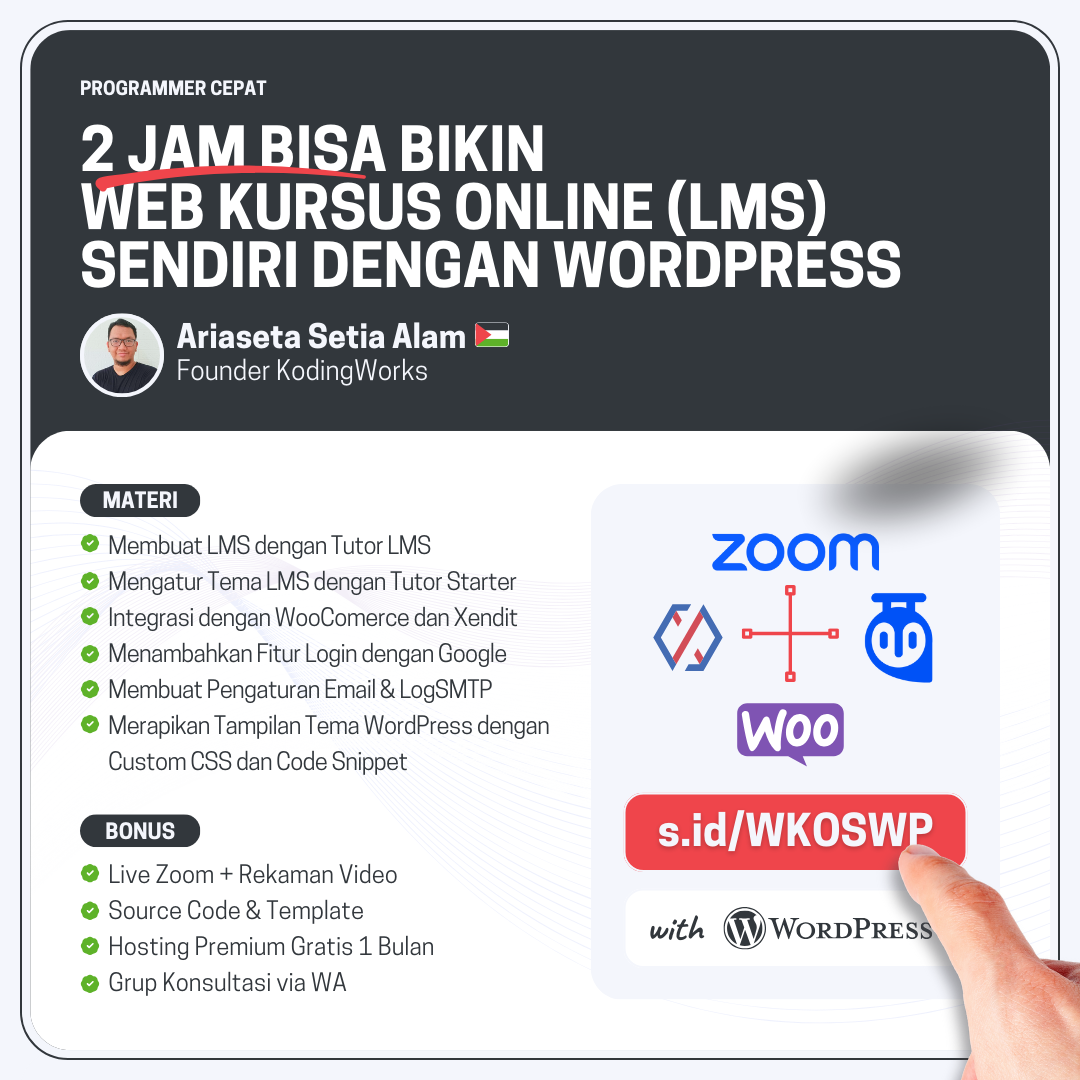 Membuat Web Kursus Online (LMS) Sendiri dengan WordPress (PCLMS)